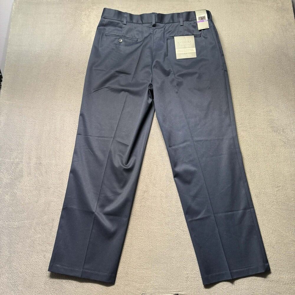 Perry Ellis Portfolio Mens 36X29 Dress Pants Navy Flex Twill Stretch NWT